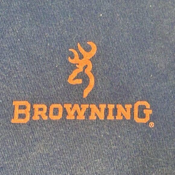 Browning Firearms Co T-shirt Men's L Blue Sun Fade Vintage Thrashed Hunt Grapics - Picture 4 of 7